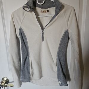 SO Cream and Gray Fleece Pullover